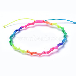 Adjustable Nylon Thread Braided Cord, Lucky Rope, Colorful, 2-1/4 inch(5.8cm)(BJEW-JB04270-01)