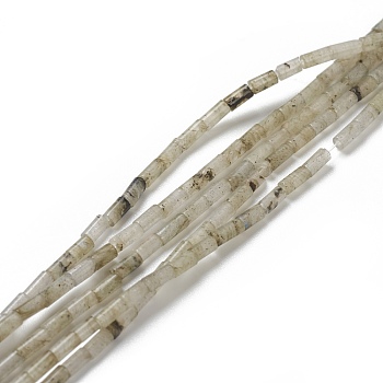 Natural Labradorite Beads Strands, Column, 4.3~5.6x2.3~2.5mm, Hole: 0.9mm, about 82~86pcs/strand, 14.96~17.71 inch(38~45cm)