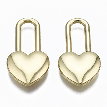 Alloy Pendants, Heart Lock, Cadmium Free & Lead Free, Light Gold, 26.5x14.5x4mm, Hole: 4.5x12mm
