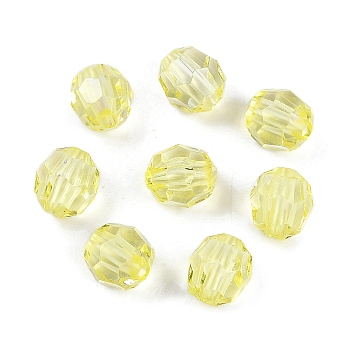 Transparent Acrylic Beads, Faceted, Cone, Champagne Yellow, 7.5mm, Hole: 1.7mm, 2173pcs/500g