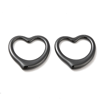 Bioceramics Zirconia Ceramic Linking Ring, Nickle Free, No Fading and Hypoallergenic, Heart Connector, Black, 13x14.5x2mm, Inner Diameter: 7.5x10.5mm
