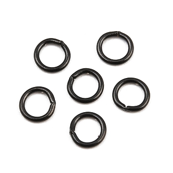 304 Stainless Steel Open Jump Rings, Ion Plating(IP), Black, 5x0.8mm, Inner Diameter: 3.5mm, 20 Gauge