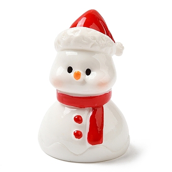 Christmas Theme Resin Display Decorations, for Car or Home Office Desktop Ornaments, Snowman, 24.5x22x36mm