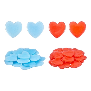 40Pcs 2 Colors Heart Silicone Glue Clay, for DIY Diamond Painting Stickers Kits, Mixed Color, 27.5x27x3mm, 20pcs/color