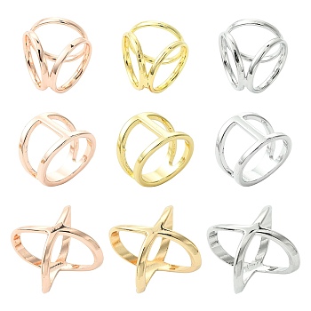 18Pcs 9 Styles Alloy Scarf Ring Buckle for Women Lady Girls, Mixed Color, 18~25x21.5~27.5x21.5~24.5mm, 2pcs/style