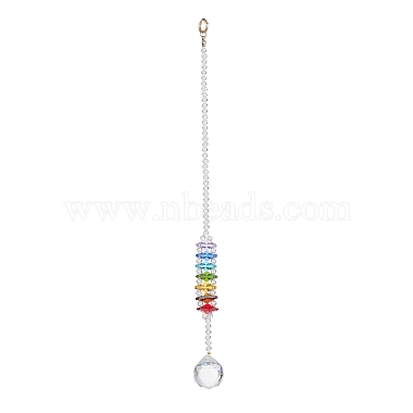 Glass Teardrop Pendant Decorations(HJEW-TA00019)-2