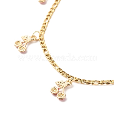 Dainty Cherry Alloy Enamel Pendant Necklace for Teen Girl Women(NJEW-JN03757-01)-6