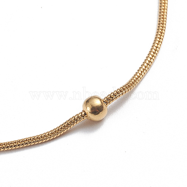 304 Stainless Steel Round Snake Chain Anklets(AJEW-G024-13G)-3