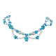 Synthetic Turquoise Tortoise & Starfish Pendant Necklace(NJEW-JN04481-02)-1