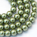 8mm OliveDrab Round Glass Beads(X-HY-Q330-8mm-49)
