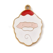 Christmas Theme Ion Plating(IP) 304 Stainless Steel Enamel Pendants, Golden, Santa Claus, 14x10x1.5mm, Hole: 1mm(STAS-Z083-07G-05)