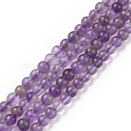 Natural Amethyst Beads Strands, Grade AB, Round, 3mm, Hole: 0.5mm, 125pcs/strand, 15.7 inch(G-N0215-02-3mm)