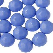 Opaque Acrylic Cabochons, Faceted, Half Round, Cornflower Blue, 23x22x11mm, about 140pcs/500g(MACR-S373-138-A01)