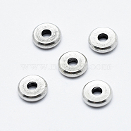 Brass Spacer Beads, Long-Lasting Plated, Cadmium Free & Nickel Free & Lead Free, Flat Round, Antique Silver, 6x1.5mm, Hole: 1.5mm(KK-G336-14AS-NR)