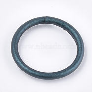Silicone Bangles/Key Rings, Covered with PU Leather, For Bangle Keychain Making, Dark Slate Gray, 3-1/8 inch(8cm)(BJEW-T008-08B)