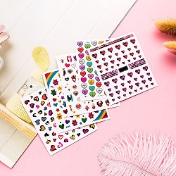 Faddish Nail Decals Stickers, Self-adhesive Colorful Nail Art Supplies, for Woman Girls DIY Nail Art Design, Mixed Patterns, 90x77mm(MRMJ-R102-DP-M)