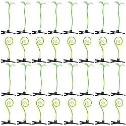 32Pcs 2 Style Bean Sprout Plastic Alligator Hair Clips, Green Pea Cute Flower Grass Hair Clips Decoration for Girls, Mixed Shapes, 71~78mm, 16pcs/style(PHAR-CP0001-19)