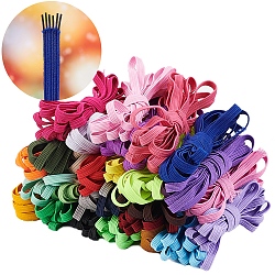 Elastic Cord, with Polyester Outside and Rubber Inside, Mixed Color, 6mm, 28colors, 2m/color, 56m/set(EC-BC0001-17)