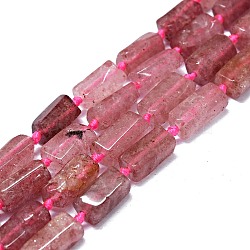 Natural Strawberry Quartz Beads Strands, Nuggets, 10~13x6~8mm, Hole: 0.8mm, about 27~33pcs/strand, 16.14''(41cm)(G-O170-122)