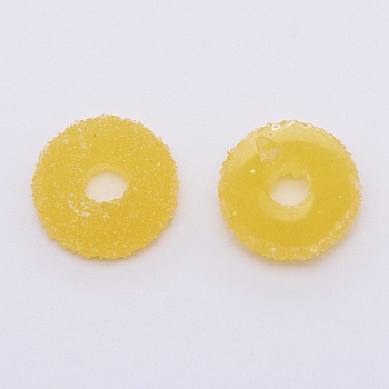 Opaque Resin Linking Rings, Imitation Donut, for DIY Accessories, Gold, 16x5.5mm, Inner Diameter: 5mm