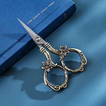 Retro Stainless Steel Scissors, Embroidery Scissors, Sewing Scissors, Antique Bronze, 90x53mm