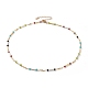 Faceted Rondelle Glass Beaded Necklaces(NJEW-JN03210)-1