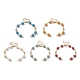 Fabrication de bracelets en chaîne de perles rondes en pierre de lave naturelle teinte(AJEW-JB01206)-1