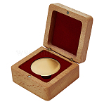 Square Beech Wooden Coin Storage Boxes, with Magnetic, Jewelry Gift Case, Dark Red, 6.8x6.8x3.65cm(CON-WH0099-61B)