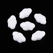 Opaque Acrylic Beads, Cloud, White, 17x26.5x13mm, Hole: 2.2mm, about 150pcs/500g(OACR-N137-60)