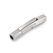 316 Stainless Steel Bayonet Clasps, Stainless Steel Color, 27.5x5.5x6mm, Hole: 3mm(STAS-K282-07D-P)