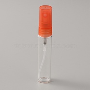 Transparent Glass Spray Bottles, Fine Mist Atomizer, with Plastic Dust Cap, Refillable Bottle, Column, Coral, 1.4x7.9cm, Capacity: 5ml(0.17fl. oz)(MRMJ-WH0070-36B-03)