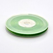 Polyester Velvet Ribbon for Gift Packing and Festival Decoration, Lime Green, 1/4 inch(7mm), about 70yards/roll(64m/roll)(SRIB-M001-7mm-580)