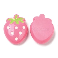 Opaque Resin Fruit Cabochons, for Jewelry Making, Strawberry, 26.5x20.5x9mm(RESI-G072-02E)