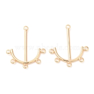 Brass Chandelier Component Links, Anchor, Real 18K Gold Plated, 28x23x1.5mm, Hole: 1.5mm(KK-G468-31G)