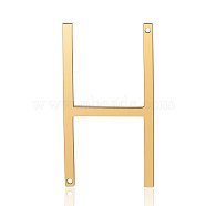 201 Stainless Steel Links connectors, Letter, Golden, Letter.H, 37x20x1mm, Hole: 1mm(STAS-S105-T546D-H)