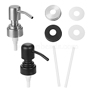 304 Stainless Steel Soap Dispenser, with Stainless Steel Mason Jar Collar, Plastic Gasket, Plastic Feeder Tube, Plastic Connector Screw, Stainless Steel Soap Pump, Mixed Color, Finished Product: 18.5x7.25cm, 2 colors, 1set/color, 2sets/bag(STAS-SZ0001-17)