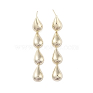 Brass Pendants Stud Earrings, Teardrop, Golden, 65x10mm(EJEW-B046-09G)