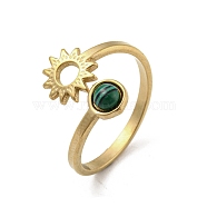304 Stainless Steel with Synthetic Malachite Ring, Inner Diameter: 18mm(RJEW-Z031-01A-03)