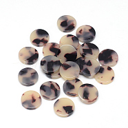 Cellulose Acetate(Resin) Pendants, Flat Round, Antique White, 9.5~10x9.5~10x2.5mm, Hole: 1.5mm(X-KY-S139A-A304)