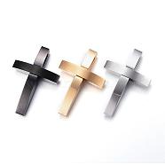 304 Stainless Steel Pendants, Cross, Mixed Color, 40x26.7x7mm, Hole: 9x3.5mm(STAS-H329-31)