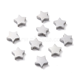 304 Stainless Steel Charms, Star, Stainless Steel Color, 9x9.5x3mm, Hole: 1.6mm(STAS-F271-15P)