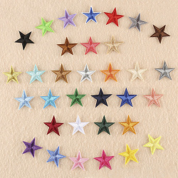 Computerized Embroidery Cloth Iron on/Sew on Patches, Applique DIY Costume Accessory, Star, Mixed Color, 3x3cm(DIY-F030-11-M)