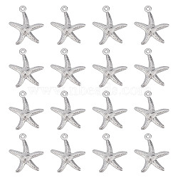 100Pcs 316 Surgical Stainless Steel Pendants, Starfish Charm, Stainless Steel Color, 18x15x2mm, Hole: 1.2mm(STAS-SC0004-45)