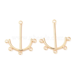 Brass Chandelier Component Links, Anchor, Real 18K Gold Plated, 28x23x1.5mm, Hole: 1.5mm(KK-G468-31G)