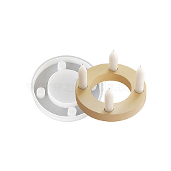 DIY Silicone Candle Holder Molds, Candlestick Molds, Flat Round, 183x26mm, Hole: 22mm(DIY-K073-22B)