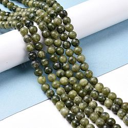 Natural Taiwan Jade Beads, Round, Olive Drab, about 6mm in diameter, hole: about 0.8 mm, about 15~16inch/strand, about 59~61pcs/strand.(X-GSR6mmC032)