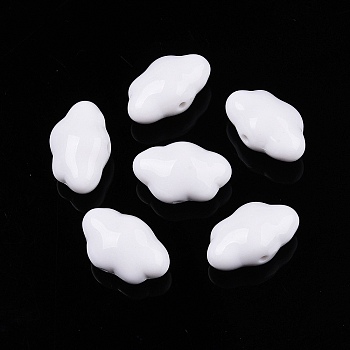 Opaque Acrylic Beads, Cloud, White, 17x26.5x13mm, Hole: 2.2mm, about 150pcs/500g