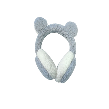 Wool Children's Adjustable Headband Earwarmer, Bear Ear Outdoor Winter Earmuffs, Gray, 110mm