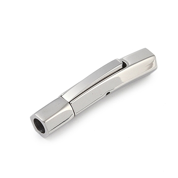 316 Stainless Steel Bayonet Clasps, Stainless Steel Color, 27.5x5.5x6mm, Hole: 3mm