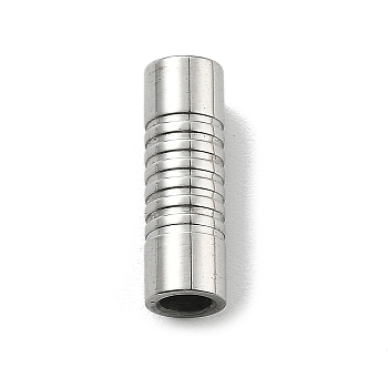 304 Stainless Steel Magnetic Clasps, Column, Stainless Steel Color, 15x5mm, Hole: 3mm